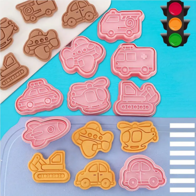Plastic Cookies Cutter Molds. B132 TRANSPORT x8un.
