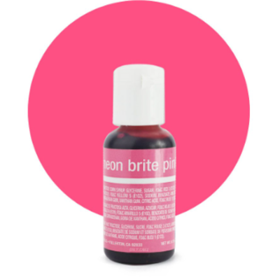 Liqua - gel colors 0.7 oz. Neon Brite Pink. Chefmaster.
