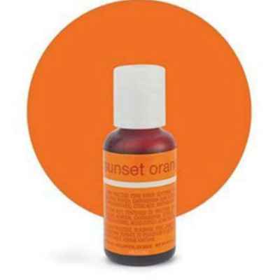 Liqua - gel colors 0.7 oz. Sunset Orange. Chefmaster.