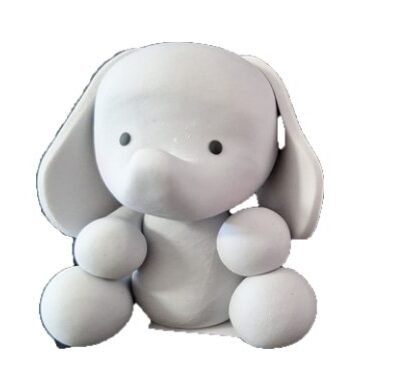 Fondant Figure Elephant 3.5" ready to go medium.