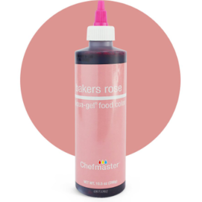 Liqua - gel colors 2.3 oz. Bakers Rose. Chefmaster.