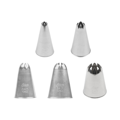 Closed Star Pastry Tubes. 402 coupler. S. Steel Ateco