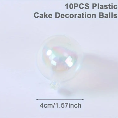 Clear Bubbles 3cm. 1.18" No Edible Deco Spheres 10 u. Transparent