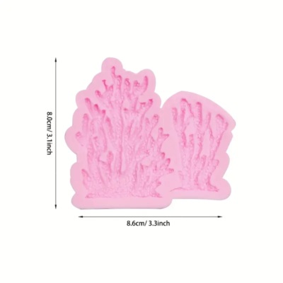 Coral Seaweed Silicone Mold. Pink. 3.1" X 3.3" 1pc.