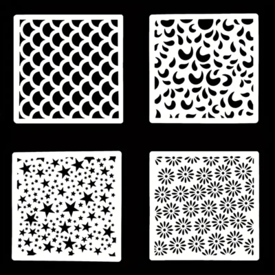 Stencils and meshes, stencils varied plastic template