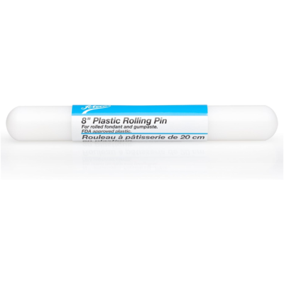 Plastic rolling pin 8(7.5)" b. 7.25" d. 1". Ateco