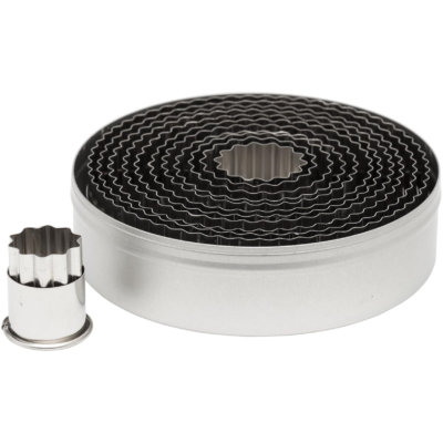 Fluted Round Cutter 12pc Set .75"-4.38". Ateco