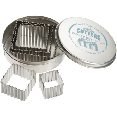 Fluted Square Cutter 5pc Set 1.2"-3". Ateco