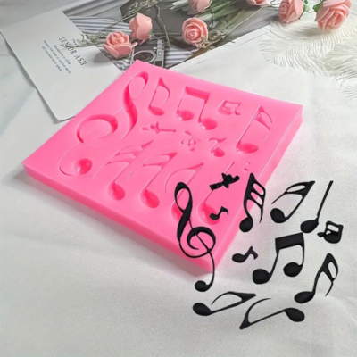 Musical note melody square note mold. Pink