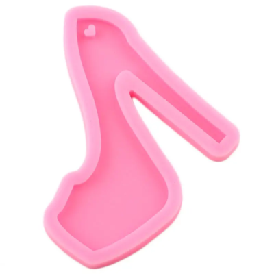 Women Shiny High heel shoes. Silicone Mold. Pink