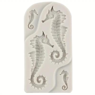 Cute Gray Seahorse Silicone Mold