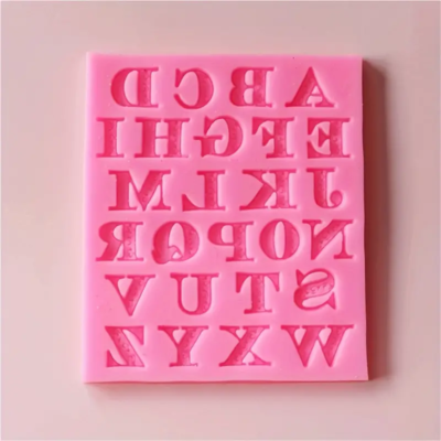 Alphanumeric Silicone Mold. Pink