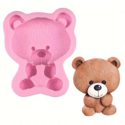 Large teddy bear silicone mold. Pink