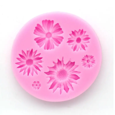 Flower Silicone Mold. Pink 3D. 1 piece.