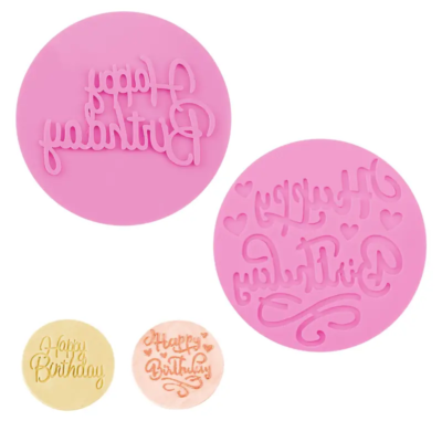 Stamp Happy Birthday cookies seal