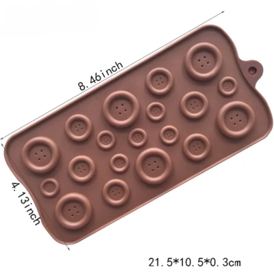 Silicone chocolate mold: button. 1pc.