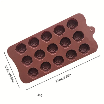 Chocolate mold various shapes: 15 roses. 1pc.