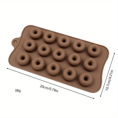 Chocolate mold various shapes: 15 donuts. 1pc.