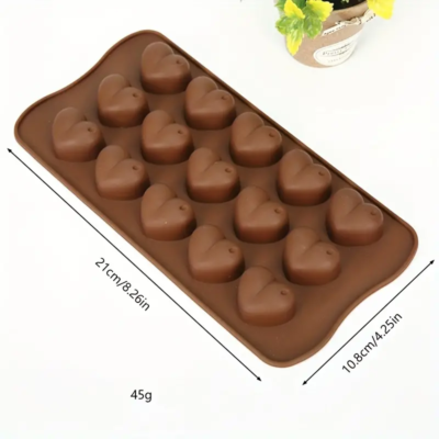 Chocolate mold: 15 love heart. 1pc.