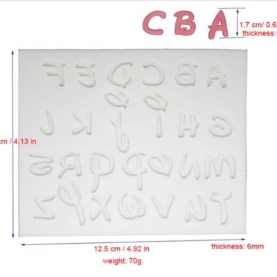 Alphabet 3D Letters Disney Silicone Mold.