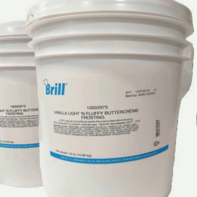 Buttercream Vanilla Fluffy Frosting Brill 35 lb. Bucket