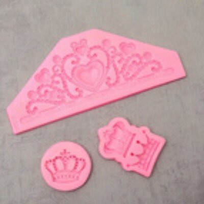 Crown shape pink silicone mold