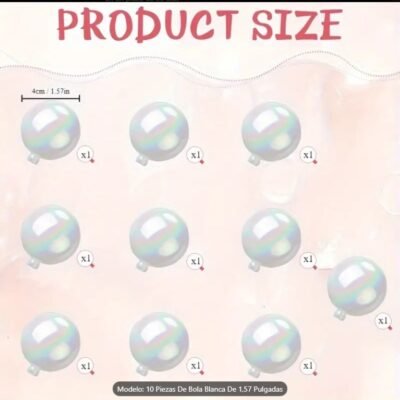 White Bubbles 4cm. No Edible Deco Spheres 10 u.