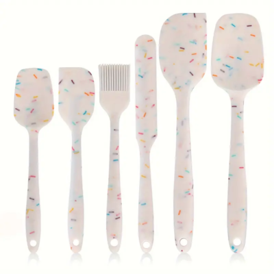 Silicone spatula 1 set game x 6 silicone spatula: white points
