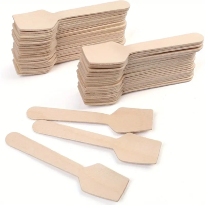 Wood tea spoons 3" pack x 25