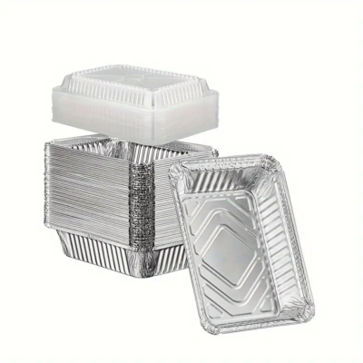 Disposable Tuppers with lid 5"x6.5"x1.75" Oven Tray x 25 un.
