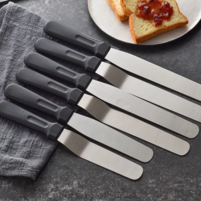 Stainless cream steel spatula: large elbow