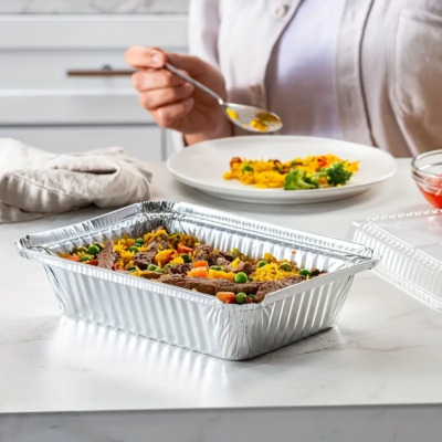 Disposable Tuppers small oven tray x 50 aluminum