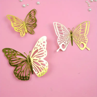 Metallic butterfly: gold d-04 x 12 pieces