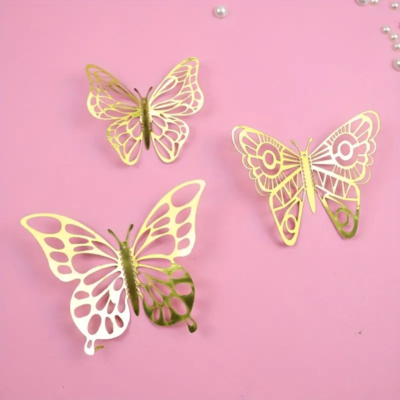 Metallic butterfly: gold c-03 x 12 pieces