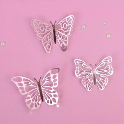 Metallic butterfly: rose gold d-04 x 12 pieces