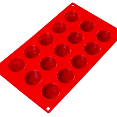 Silicone Baking Mold, Petits Four, Round 1 oz. 1.57" x 0.79" Fat Daddios, 15 Cavities