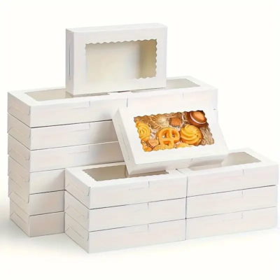 Cookies White Box whit Window 8" x 6" x 2.5". 1 un.