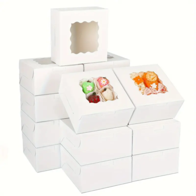 Cookies White Box whit Window 6" x 6" x 3". 1 un.