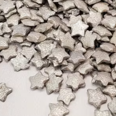 Metallic silver star sprinkles