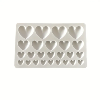 Silicone mold heart shaped. Grey 25 cavity