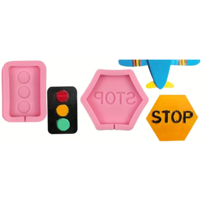 Light Signal and Stop Silicone Mold, pink.