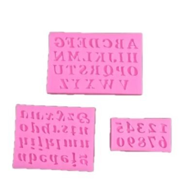 Chocolate molds with pink alphanumeric