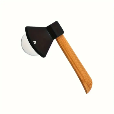 Wheel Cutter. Axe-shaped pizza black