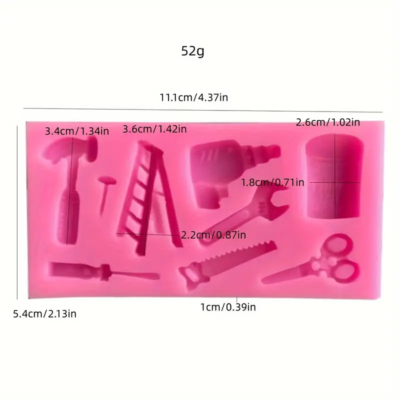 Silicone Mold. Hammer Small tool wrench. Pink