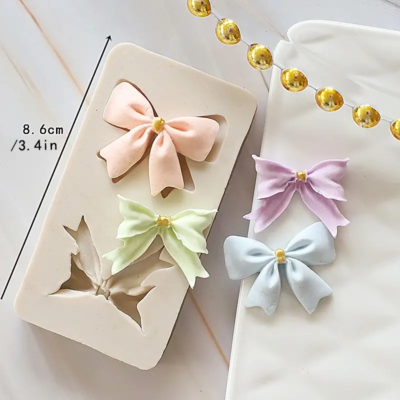Fondant silicone cake tool b-157-2 bows 2 cavity
