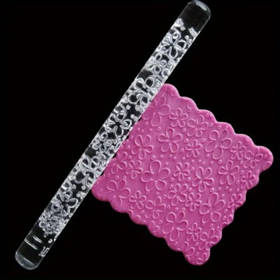 Textured Acrilyc Roller. Flower 6.3"