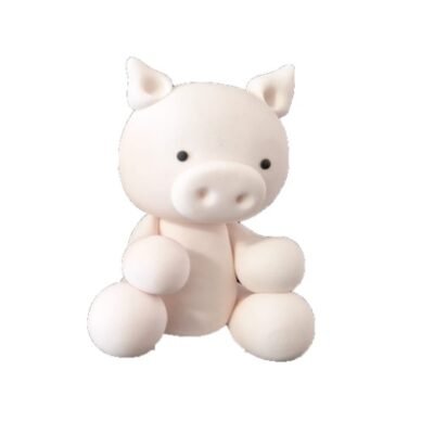 Fondant Figure Pig 3.5" ready to go medium.