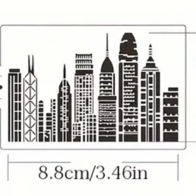 Stencils. CITY PLASTIC TEMPLATE. SKYSCRAPERS