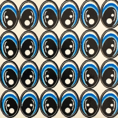 Dolls Eyes. Blue. 3/8" x 10 unit.