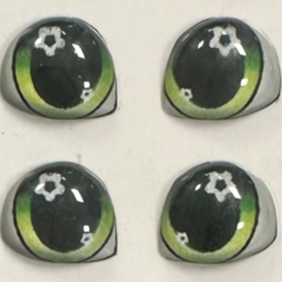Dolls Eyes. 3D Green. X Pair. 1/4"